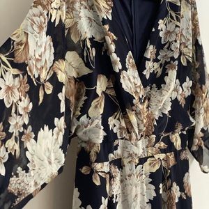 Navy floral print dress